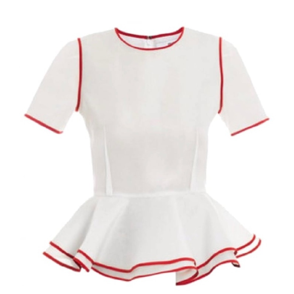 Prabal Gurung Gazar Silk Peplum Top